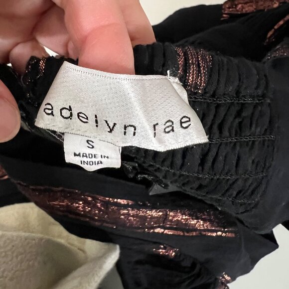 Adelyn Rae Dark Romantic Festival Chic Striped Long Sleeve Tiered Midi Dress S - Picture 11 of 12